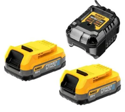 DEWALT Akku-Set 18V POWERSTACK 1,7Ah 2 Stück + Ladegerät DCB1102