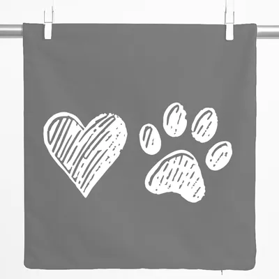 Produktbild von Huuraa Kissenbezug Herz Tapse 40x40cm Steel Grey Baumwolle Dekokissenbezug Geschenkidee