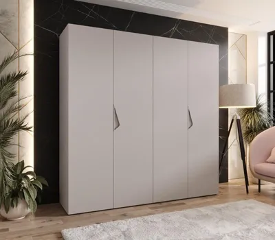 Produktbild von Viertüriger Kleiderschrank 200 cm AMARIS 1 - Kaschmir / Kaschmirgriffe