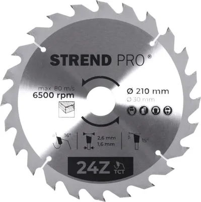 Produktbild von Scheibe Strend Pro TCT 210x2.6x30/20 mm 24Z, für Holz, Sägeblatt, SK-Zähne
