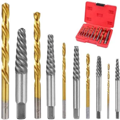 Produktbild von Famanu Schraubenausdreher Set 10-teilig - Kobalt Bohrer für beschädigte Schrauben