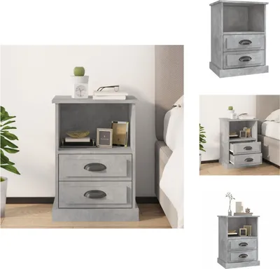 Obrázok produktu pre vidaXL Nočný stolík betón sivý 43x36x60 cm - Nočné stolíky