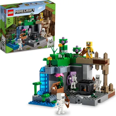 Produktbild von LEGO 21189 Minecraft Das Skelettverlies, Set mit Höhlen, Skelettfiguren, feindlichen Kreaturen und Zubehör, Spielzeug für Kinder