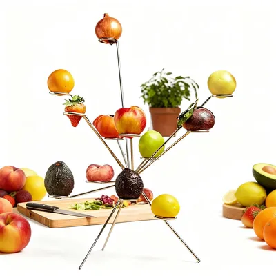 Produktbild von Metall Obstständer,Obstkörbe, Obstschale, multifunktionaler Obstteller, Obstregal aus Metall,27 × 35 cm
