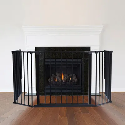 Produktbild von Safetots MehrPanel Kaminschutzgitter, 88cm Tief x 104cm Breit , Schwarz