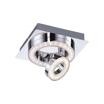 Immagine prodotto di Plafoniera LED, cristallo, cromo, regolabile, L17 cm