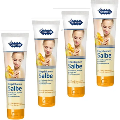 Produktbild von 4x 150ml ReAm Quartett Ringelblumen Salbe trockener sprödes