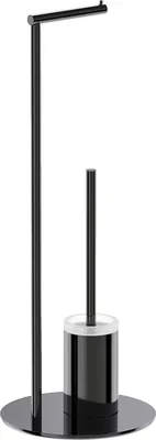 Zdjęcie produktu dla Mexen Loop szczotka toaletowa stojąca z uchwytem na papier, black chrome - 70A71095-73