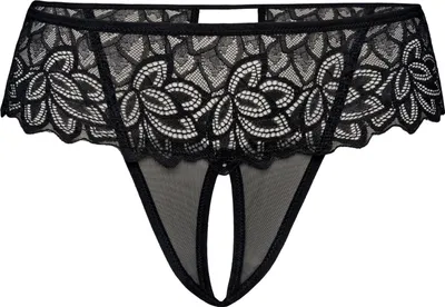 Produktbild von Teyli Ouvert Tanga aus Mesh mit floraler Spitze Rossu Female 380T schwarz L/XL