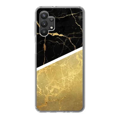 Produktbild von MuchoWow® Handyhülle Schutzhülle Hülle für Samsung Galaxy A32 5G Marmor - Schwarz - Gold Silikon Softcase Handy Hülle - Softcase