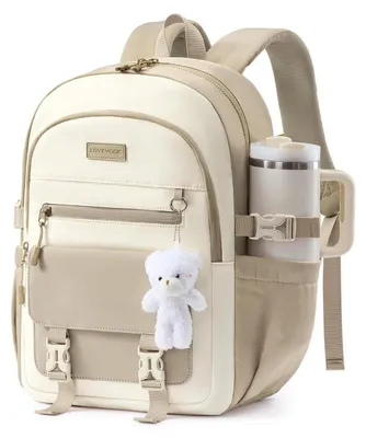 Immagine prodotto di Zaino per studenti adolescenti, modello da ragazza, 30 litri, impermeabile, con scomparto per laptop da 17,3 pollici, colore beige kaki