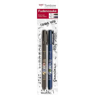 Produktbild von Tombow WS-BHS-2P, Schwarz, Schwarz, Rund, Tinte auf Wasserbasis, Sichtverpackung, 2 Stück(e)
