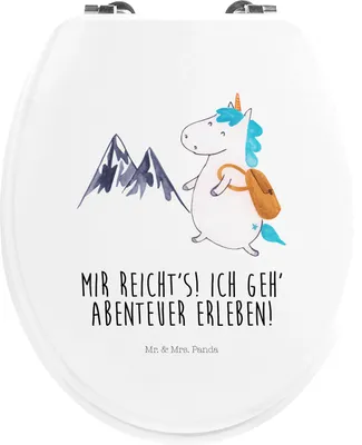 Produktbild von Mr. & Mrs. Panda klo deckel Einhorn Bergsteiger - Weiß - Geschenk, Toilettenbrille, Einhörner, Urlaub, Klodeckel, Deko, Klo-Deckel, Toilettendeckel, WC-Sitz, WC Brille