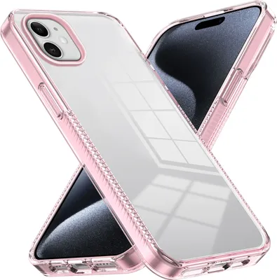 Produktbild von Hülle für iPhone 11 Rutschfest Kristallklare Stoßfeste TPU Bumper Handyhülle Pink