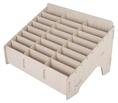 Produktbild von Aufbewahrungsbox aus Holz für mehrere Handys – für einen aufgeräumten Schreibtisch
