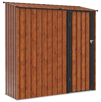 Obrázok produktu pre Kovová záhradná búda, hnedá – 203,5 x 73 x 200 cm – Odolná kovová konštrukcia