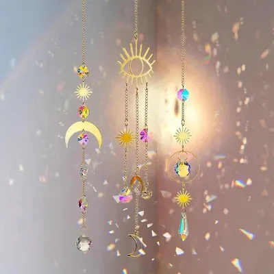 Image de Ornement en cristal, 7 pièces, pour fenêtres, maison, jardin, Noël, fêtes, décoration