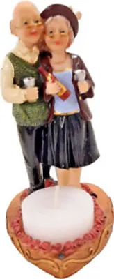 Produktbild von Deko Figur Rentnerpaar Oma / Opa  Kerzenständer Teelichthalter 13 x 8 cm