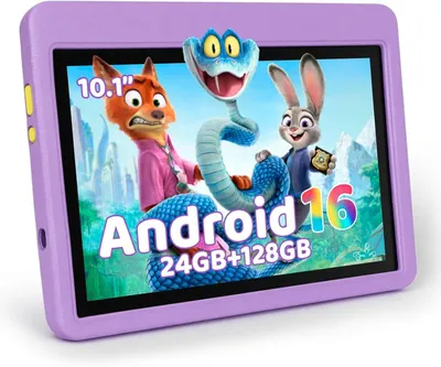 Produktbild von Kinder Tablet 10 Zoll, Android 16, 24 GB RAM, 128 GB Speicher, mit Elternkontrolle, Kindersicherung, Schutzhš¹lle