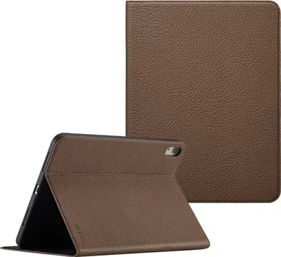 Image de Selencia Riva Bibliothèque pour Apple iPad 11 (2025) 11 pouces A16 / iPad 10 (2022) 10.9 pouces - Mocha Brown