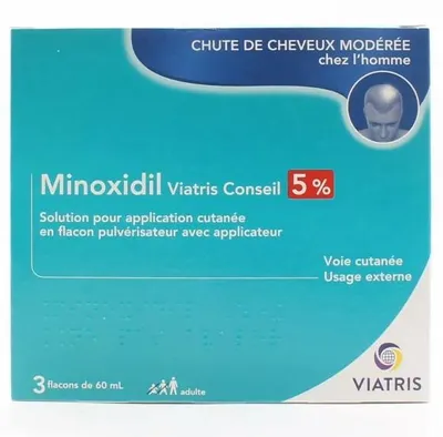 Produktbild von Haarwuchsmittel, BAILLEUL, Minoxidil 5%, inkl. Spray, 3x 60ml
