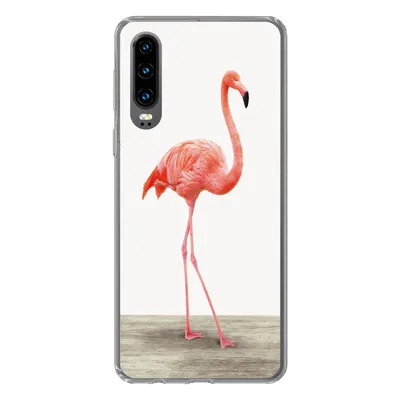 Produktbild von MuchoWow® Handyhülle Schutzhülle Hülle für Huawei P30 Flamingo - Rosa - Vogel - Mädchen - Jungen - Kind Silikon Softcase Handy Hülle - Kartenbesitzer