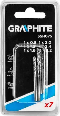Produktbild von GRAPHITE Präzisions-Bohrer Set 0,8-3,2 mm, 7-teiliges Set