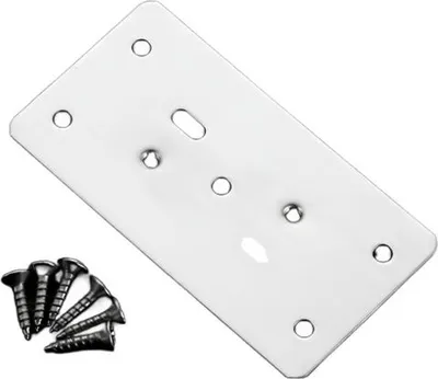 Produktbild von INF Edelstahl Scharnier Reparaturplatte mit Schrauben - 4er Set für Möbel