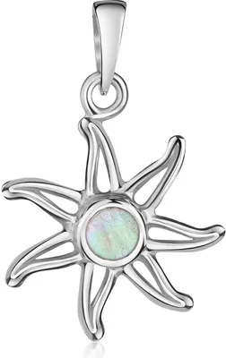 Produktbild von MATERIA by Matthias Wagner Anhänger Sonne 925 Sterling Silber mit weißem Perlmutt wahlweise mit Kette KA-506-Weiß