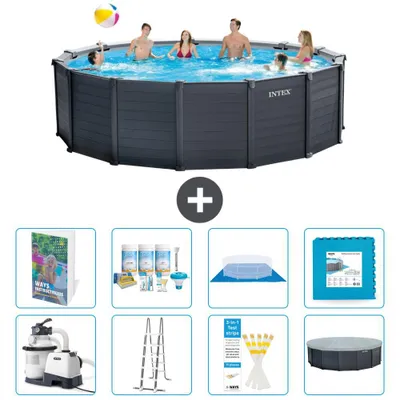 Produktbild von Graphite Panel Pool Rund - 478x124 cm - 9-teilig  S536