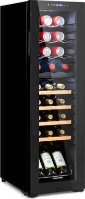 Image de Klarstein caves à vin, 27 bouteilles, pose libre, 2 zones de refroidissement, compresseur économe en énergie -range-bouteille idéal pour le vin et porte bouteille pratique