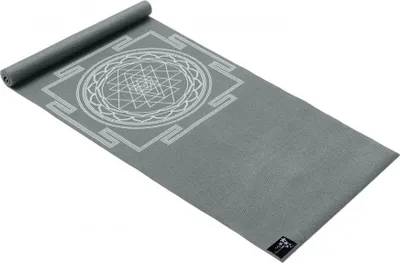 Produktbild von Yogistar Yogamatte Basic - Sri Yantra, Graphit,  Maße: 183 cm X 61 cm X 4 mm