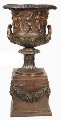 Immagine prodotto di Casa Padrino vaso barocco su colonna Ø 58 x H. 117 cm - magnifica fioriera in bronzo - decorazione barocca per il soggiorno - decorazione barocca per il giardino - accessori barocchi per la decorazione in bronzo