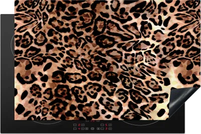 Produktbild von KitchenYeah© Herdabdeckplatte Tiermuster - Leopard - Design - Luxus , 80x52cm, Küche Deko, Glaskeramikkochfeld Herdabdeckung, Abdeckplatte fùr Kochfeld