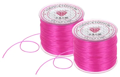 Produktbild von Elastische Armbandschnur - Dehnbar für Schmuckherstellung - 2 Rollen à 100m - 0,8mm - Rosenrot