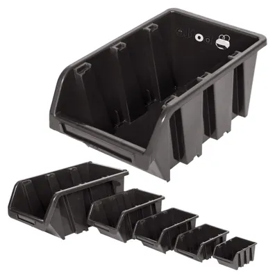 Produktbild von 50 Sichtlagerboxen Größe 3 - schwarz (19,5 x 12 x 9 cm)
