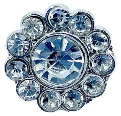 20 Strassknöpfe glitzernd, DIY-Nähzubehör, weiß, 20 Stück