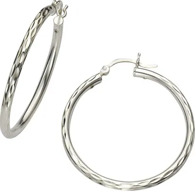 Produktbild von Creolen Ohrringe Damen 925 Silber rhodiniert 40mm 4,0cm, 1 Paar