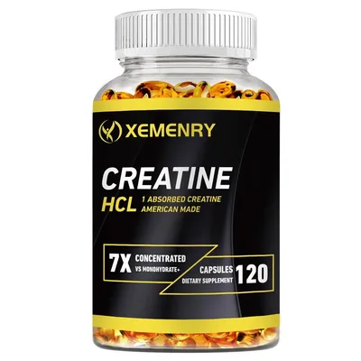 Image de Gélules de créatine HCL 750 mg - Force et performance améliorées, masse musculaire maigre