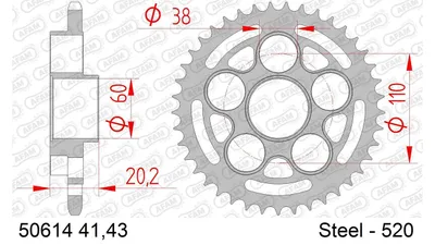 Produktbild von AFAM Kettenrad Stahl Standard - 520