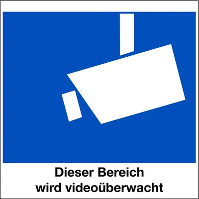 Produktbild von Schild Alu Dieser Bereich wird videoüberwacht 150x150mm