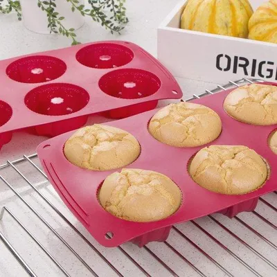 Immagine prodotto di Stampi da forno in silicone, 2 pezzi, rossi, piccoli, 29 x 18,5 x 3,8 cm