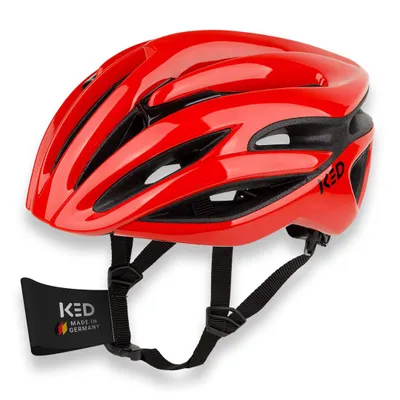 Produktbild von KED Rayzon Sport Fahrradhelm – Belüfteter Rennradhelm Mit LED Rücklicht Und Aerodynamischem Design I Helm Farbe: fiery red Größe: 55-59 (M)