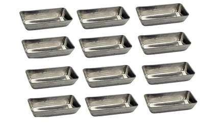 Produktbild von 12 x Backform für Mini Petits Fours Tartes Kuchen Desserts Weißblech 50x28x10mm Lebensmittelqualität