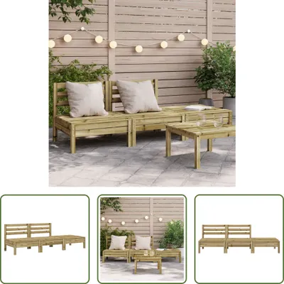 Produktbild von The Living Store Gartensofa 3-Sitzer Kiefernholz Imprägniert