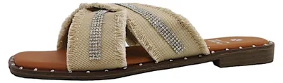 Image de ILC - Chaussures pour femmes, sandales, couleur beige, style décontracté