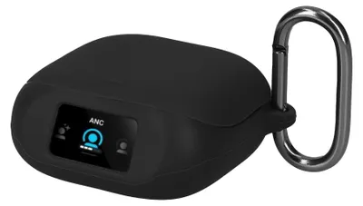 Produktbild von kwmobile Schutzhülle für Anker Soundcore Liberty 5 Pro Hülle - TPU Silikon Case für Kopfhörer Ladecase - stoßfestes Cover mit Karabiner - Schwarz