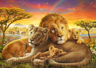 Produktbild von Schmidt Spiele Schmidt Spiele 58987 Puzzle Kuschelnde Lö wenfamilie 1.000 Teile