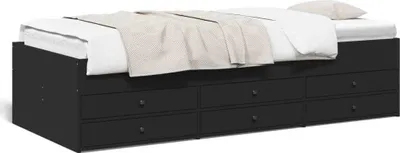 Produktbild von vidaXL Tagesbett mit Schubladen ohne Matratze Schwarz 75x190 cm