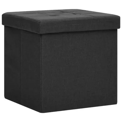 Produktbild von vidaXL Hocker mit Stauraum Schwarz Leinenoptik